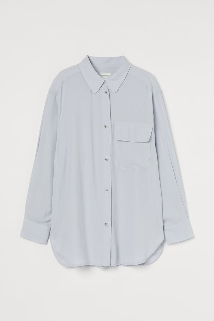Shirt Jacket in Light Blue from H&M.
