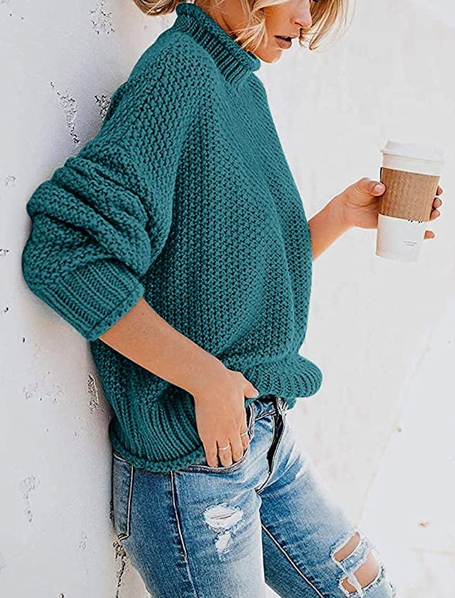 ZESICA Women's Chunky Knitted Turtleneck Sweater