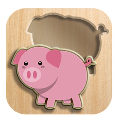 Puzzle app icon with pig