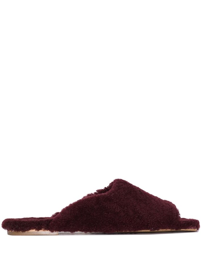 Open-Toe Shearling Slides