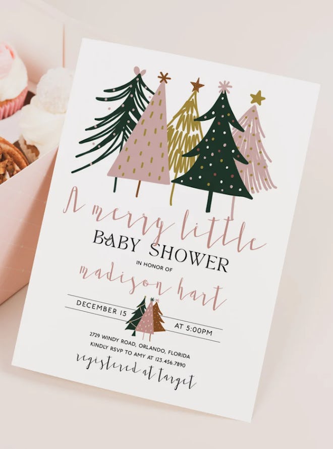 Christmas-themed Baby Shower Invite