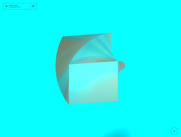 The Block website with a colorful cube in the center