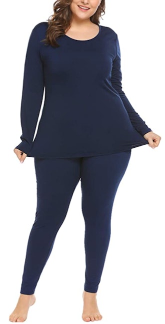 IN'VOLAND Plus Size Thermal Long Johns Set