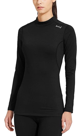 BALEAF Fleece Thermal Mock Neck  Running Top