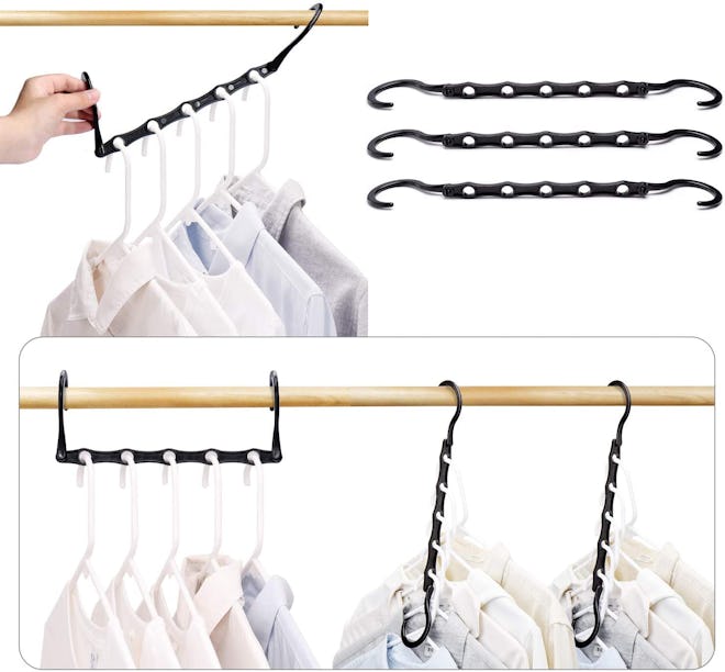 HOUSE DAY Black Space Saving Clothes Hangers