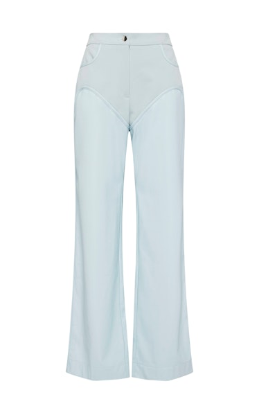 Paris Georgia Oversized Cowboy Trousers in Mineral Blue.
