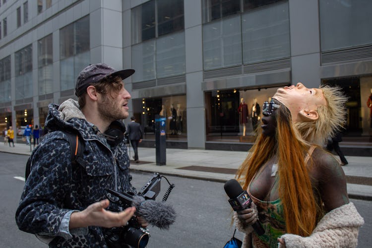 Drew Rosenthal and Crackhead Barney NYC Veterans Day Parade