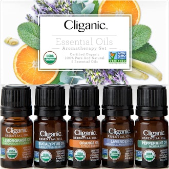 Cliganic Organic Aromatherapy Essential Oils Holiday Gift Set (Set of 5)