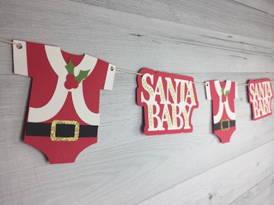 Decorative garland/banner, "santa baby"