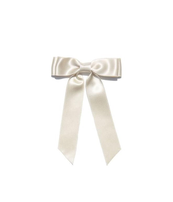 Petite Silk Hair Bow in Vanilla