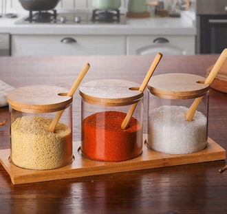 FANTASTICRYAN Glass Condiment Canisters (Set of 3)