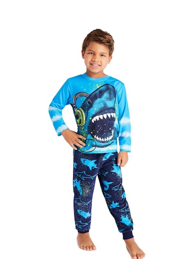 Little boy, standing, modeling pajama set