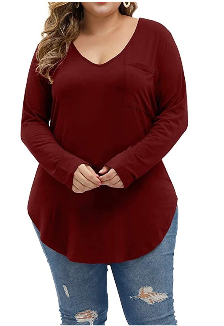 ALLEGRACE Plus Size Long Sleeve T-Shirt