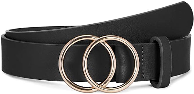 SUOSDEY Double O-Ring Leather Belt