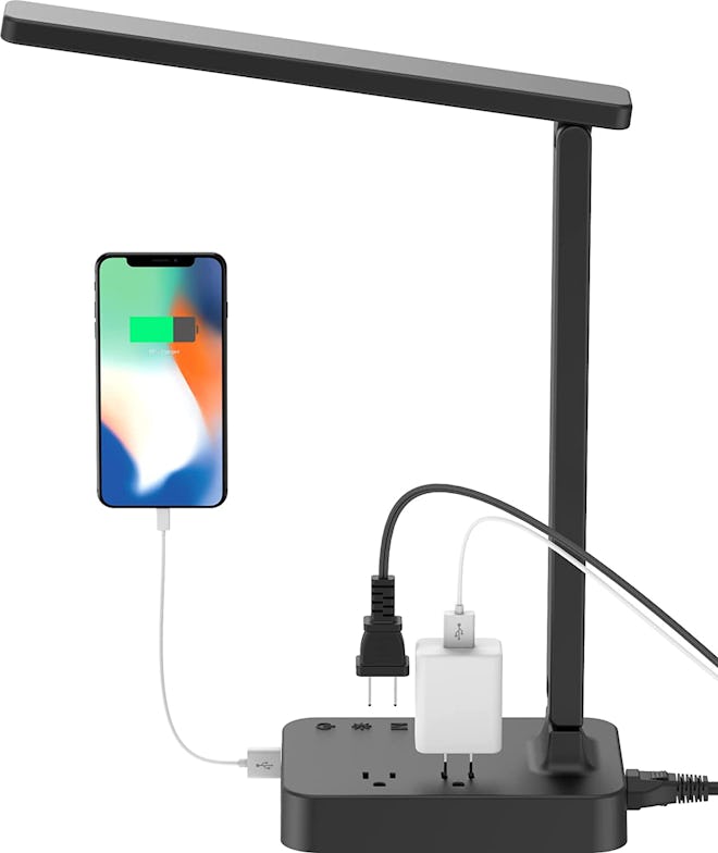 Drevet Desk Light with USB Charging Port & Power Outlets