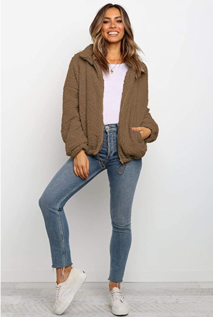 PRETTYGAREDN Faux Shearling Jacket