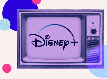 The Disney+ logo on a TV set