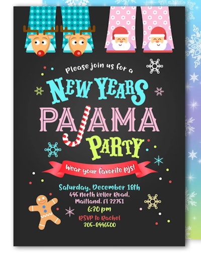 Kids New Year's Eve party invitation 