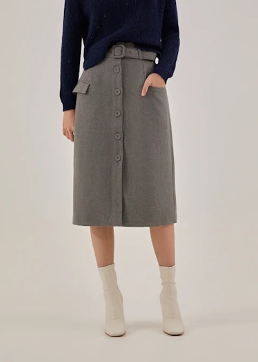 Vianey Belted A-line Skirt Love, Bonito