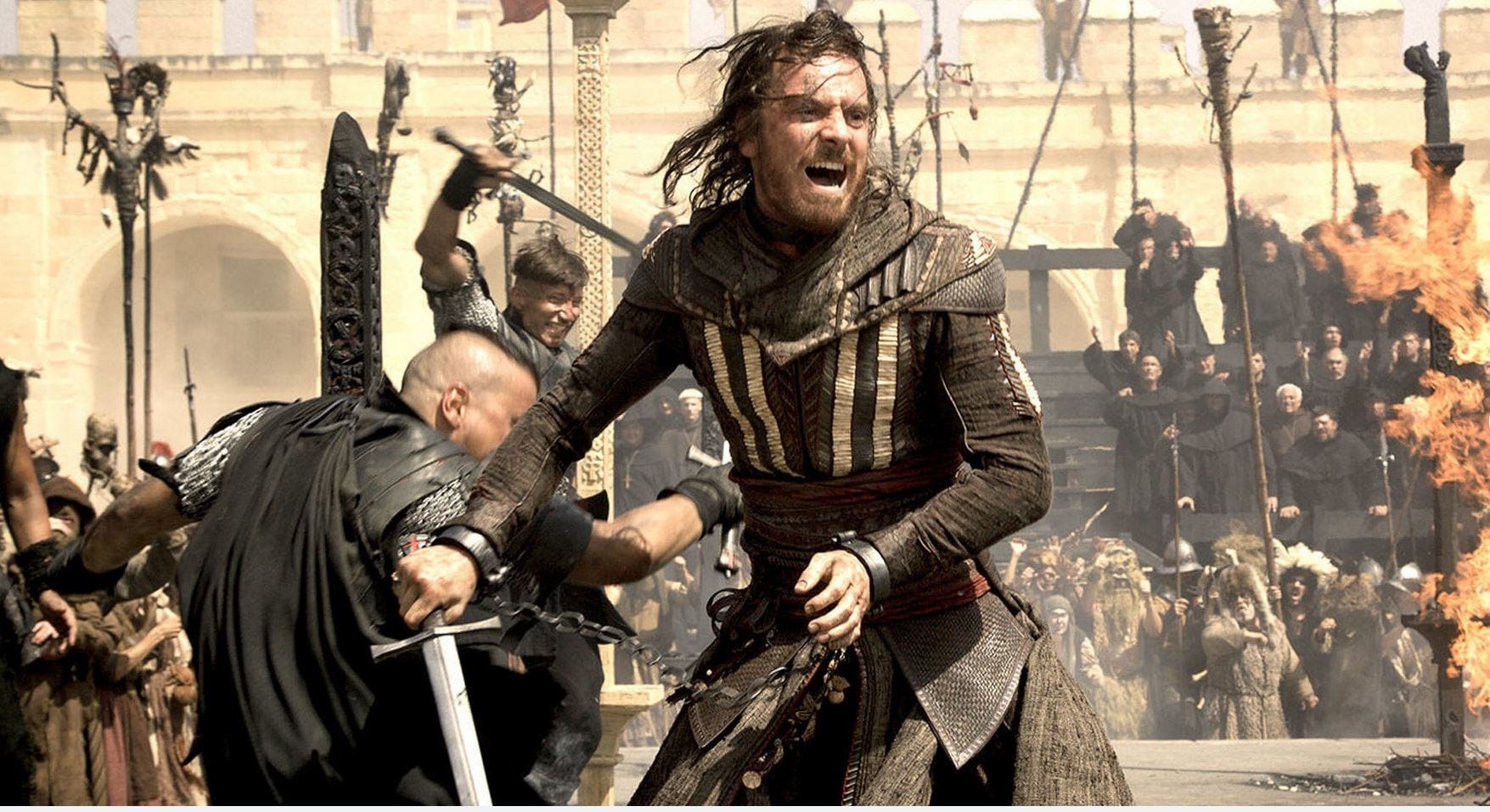 michael fassbander assassins creed movie combat