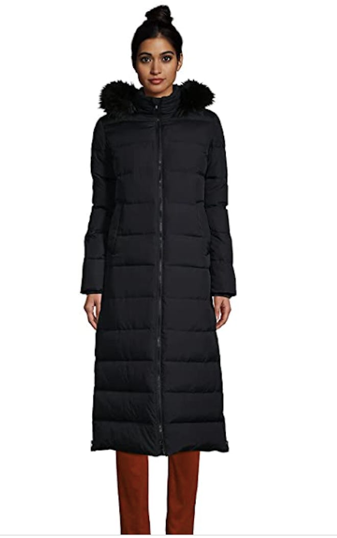 Lands' End Winter Maxi Long Down Coat with Hood