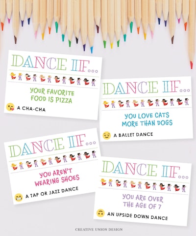 Kids New Year's Eve party game card