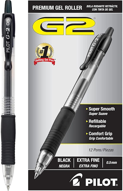 PILOT G2 Premium Refillable & Retractable Rolling Ball Gel Pens, Extra Fine Point (12-Pack)