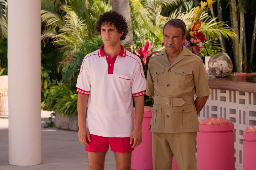 Resort worker in colorful gear