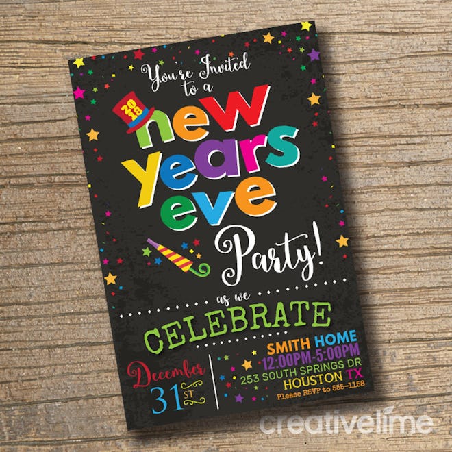 Kids New Year's Eve party invitation 