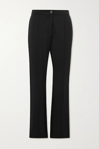 SHEIN PETITE Striped And Floral Print Flare Leg Pants