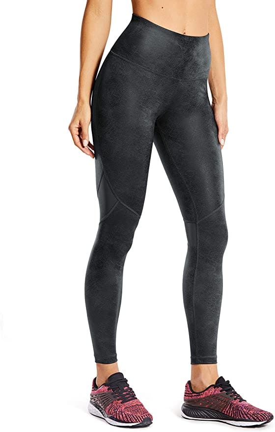 CRZ YOGA Women&rsquo;s Faux Leather Workout Leggings