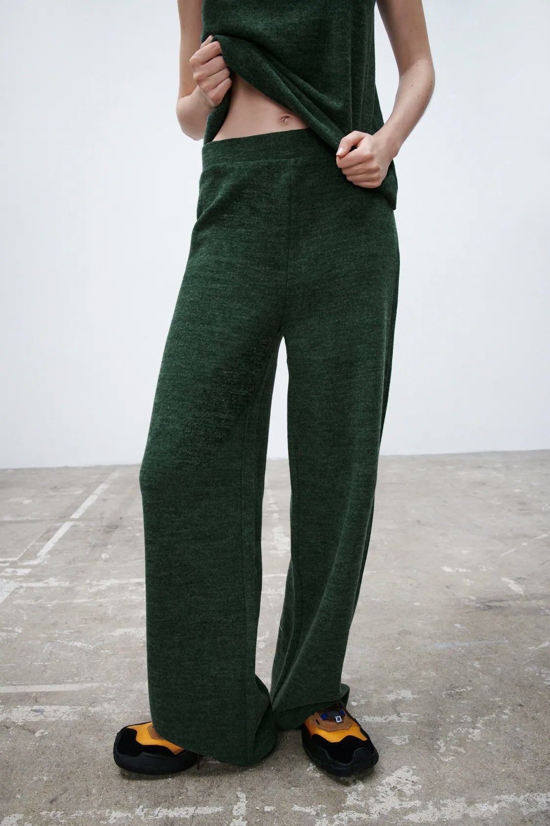 Forest Green Extreme Flare Long Leg Pants