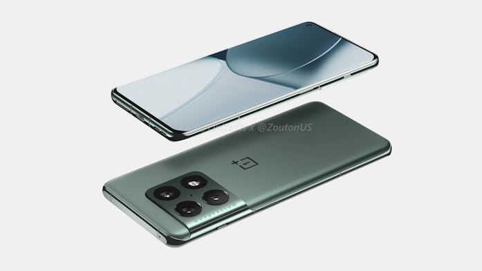 Leaked front and back render of OnePlus 10 Pro