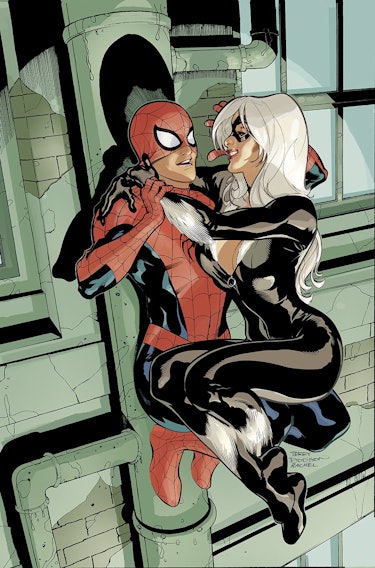 Spider-Man met zwarte kat, door Rachel Dodson-Marvel Comics