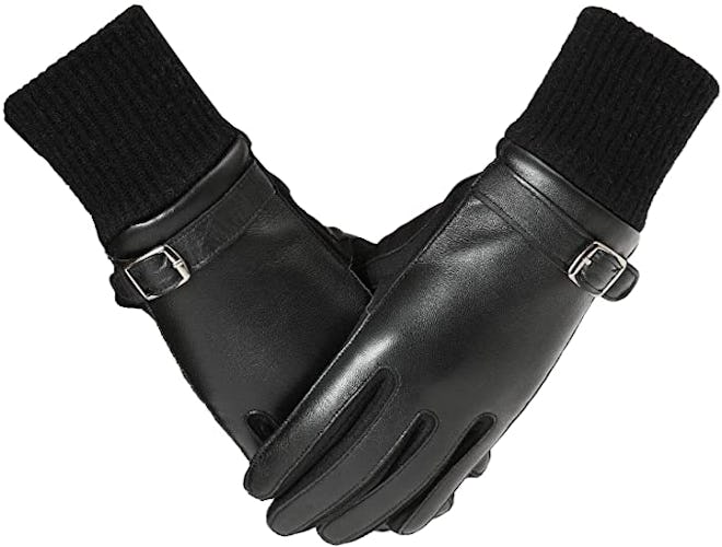 EGSSHOP Leather Touchscreen Warm Gloves