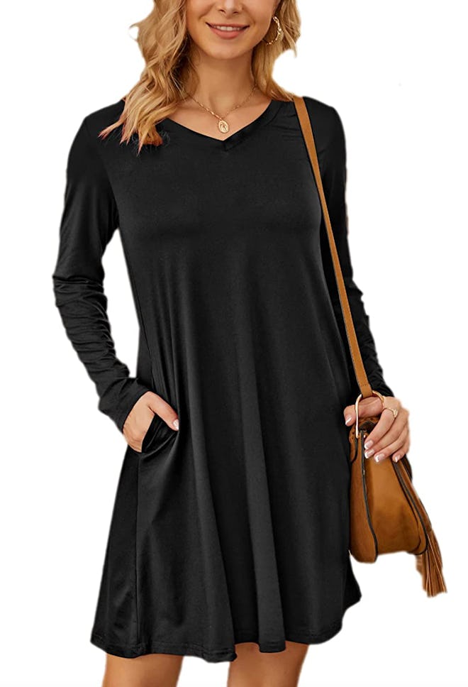 MISFAY Women Casual V-Neck Swing Dress