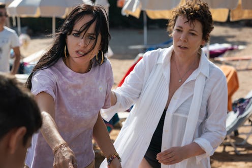 Dakota Johnson as Nina, and Olivia Colman as Leda in 'The Lost Daughter.'
