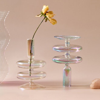 Pearl Color Candle Holder and Vase