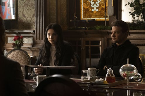 Hailee Steinfeld as Kate Bishop and Jeremy Renner as Clint Barton in Disney+'s 'Hawkeye'