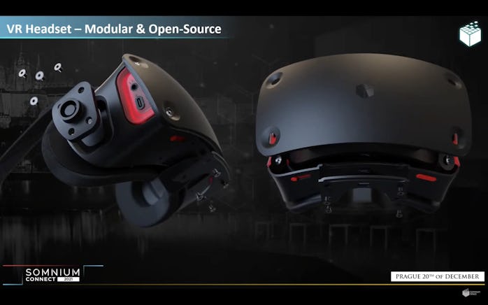 Side and front view of Somnium Space's VR headset