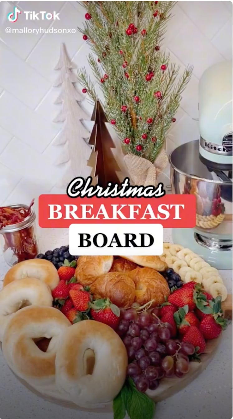 One of the easiest Christmas morning breakfast ideas is a breakfast charcuterie board.