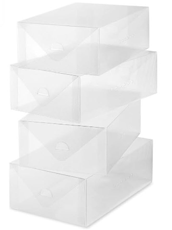 Whitmor Clear Vue Shoe Box (Set Of 4)