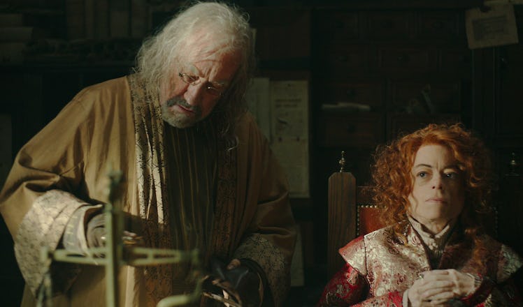 Simon Callow as Codringher and Liz Carr as Fenn in The Witcher Season 2