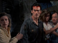 Four characters from "Evil Dead II" movie