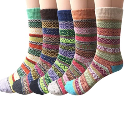 Justay Wool Crew Socks (5 Pairs)
