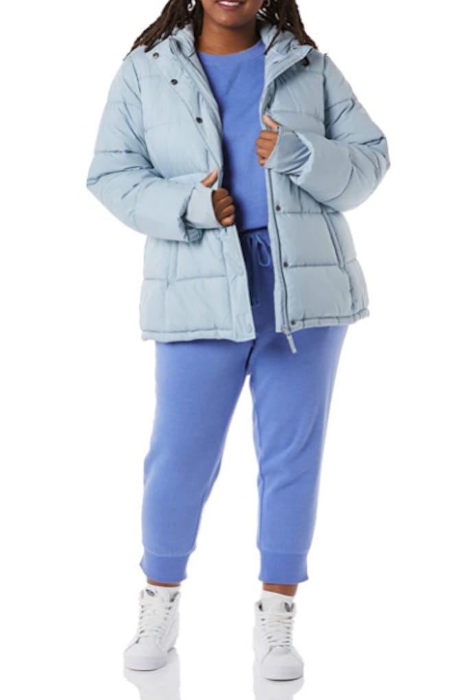 Amazon Essentials Plus Size Hooded Puffer Coat