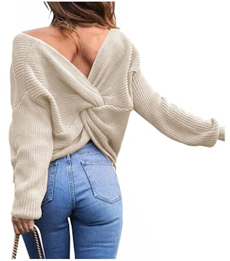 Sexyshine Criss-Cross Backless Sweater