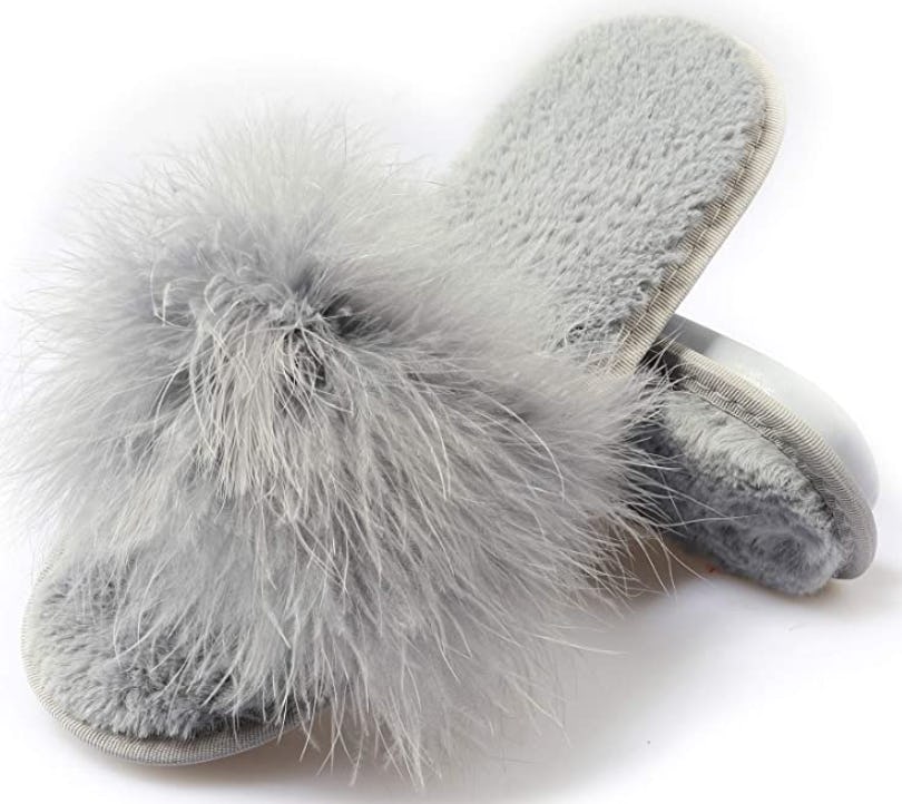 Fur Story  Open-Toe Fuzzy Slippers