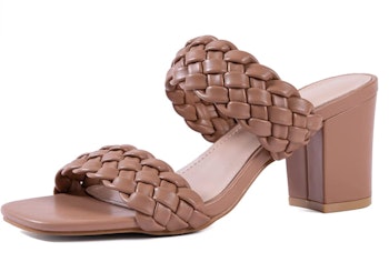 N.N.G. Women's Woven Leather Heeled Sandals