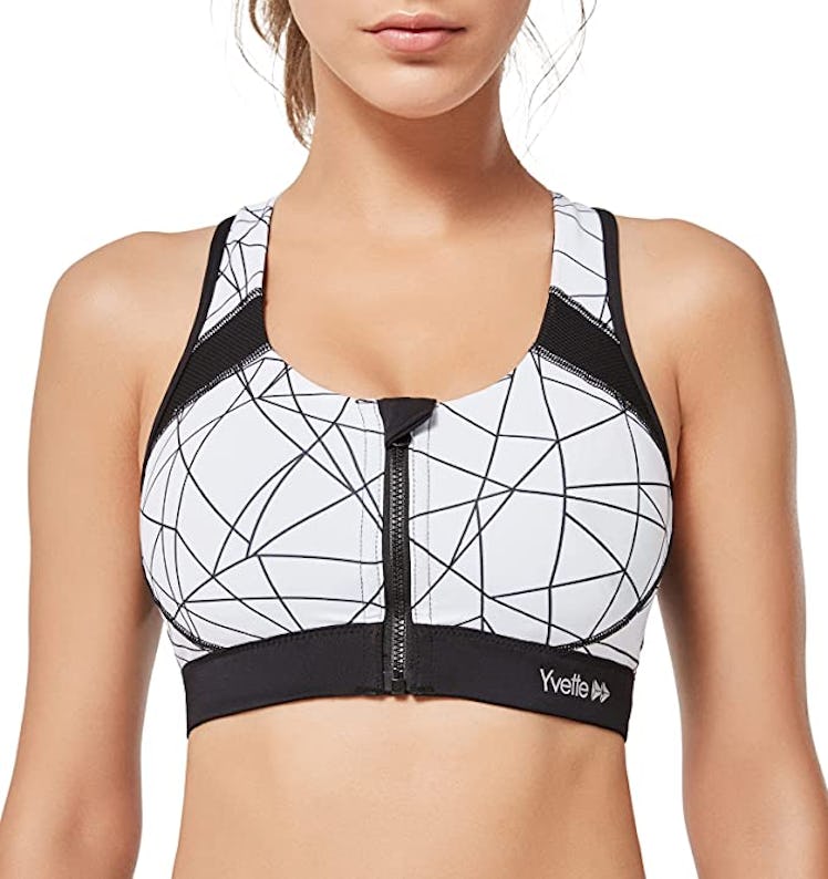 Yvette Front-Zip Racerback Sports Bra